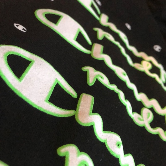 Champion Men’s Hoodie - Neon Green Details - Picture 3 of 4